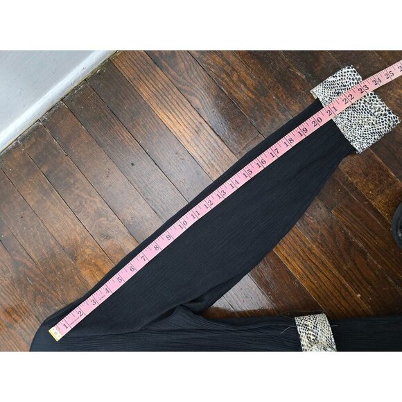Vintage Black Python Belted Jumpsuit Playsuit Long Sleeve - Picture 8 of 14